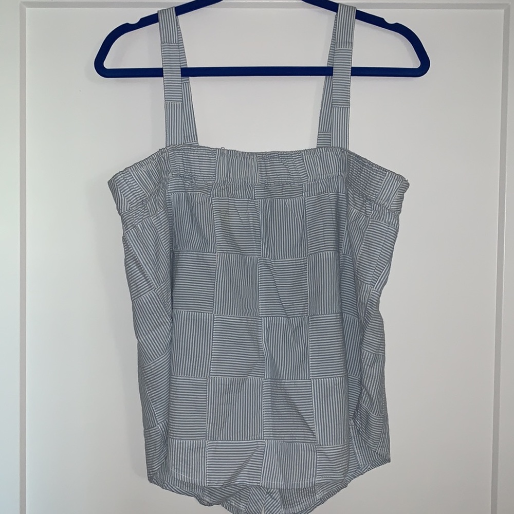 Vineyard Vines yarn dye patchwork button front ta… - image 2